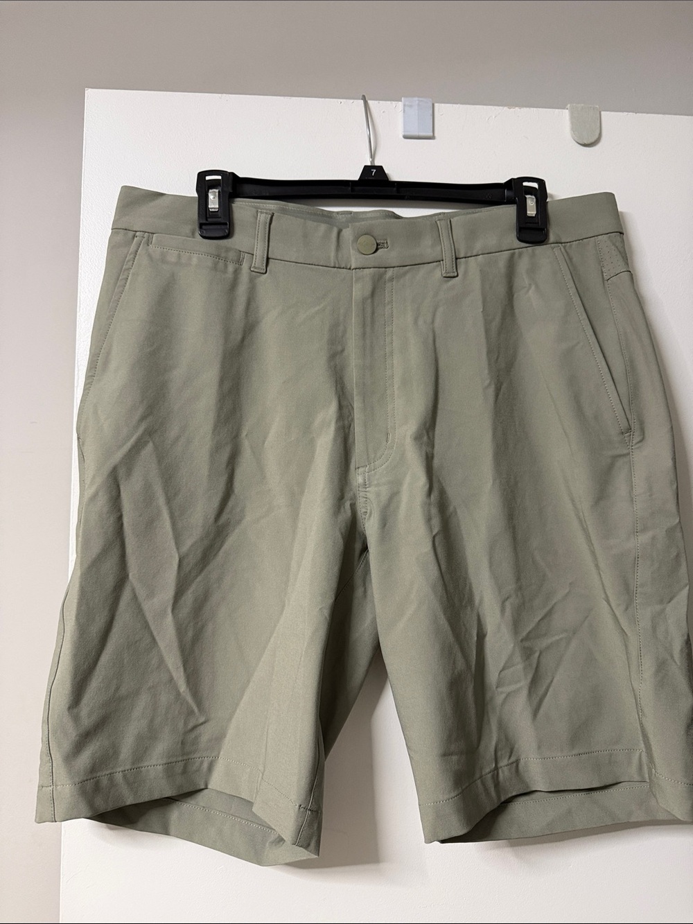 Greg Norman Collection Men's Flat Front Shorts in Olive Green
